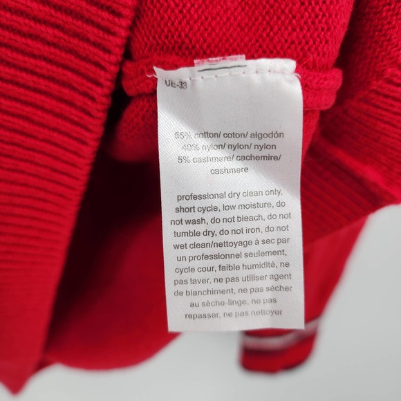 Tommy Hilfiger Red Knit Cashmere Blend Crewneck Size Small - Picture 4 of 7